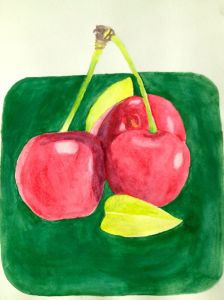 water colour cherries